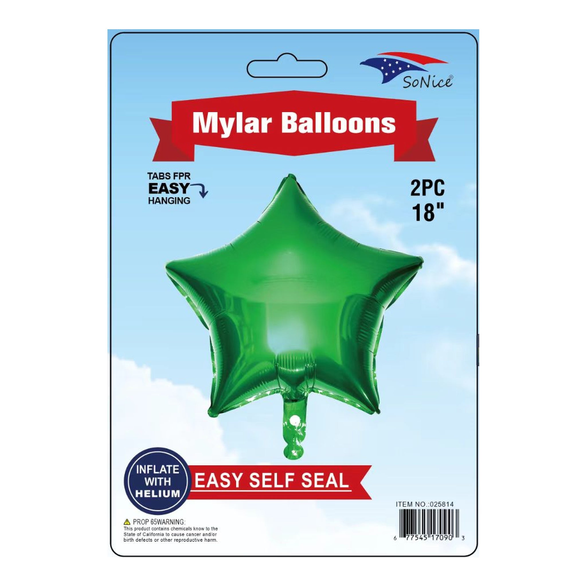 2Pc M/Balloon Star Emerald